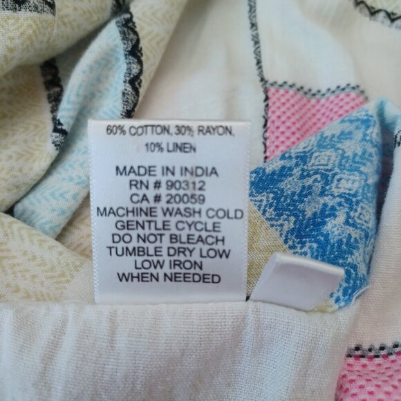 Parsley & Sage Blouse Contrast Stripe Print Linen Blend Blouse Womens 1X - Picture 7 of 12